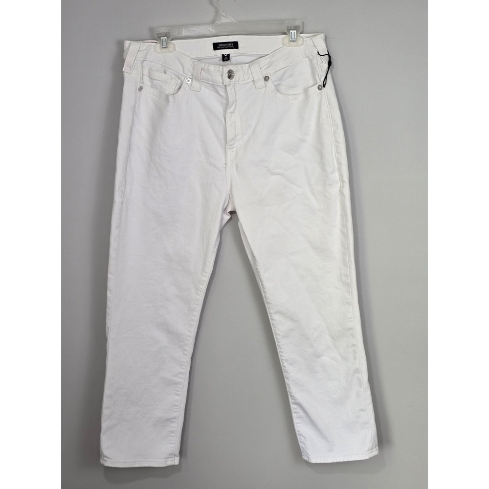 True Religion Jennie Curvy Surer Skinny Jeans Size 33 White Denim Mid Rise‎ Nice